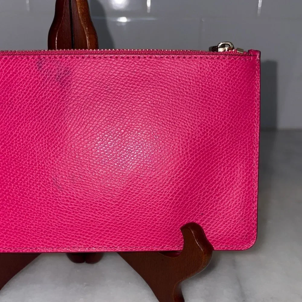 Coach Wristlet Bag Pouch Pink Saffiano Leather Clutch Pouch Wallet